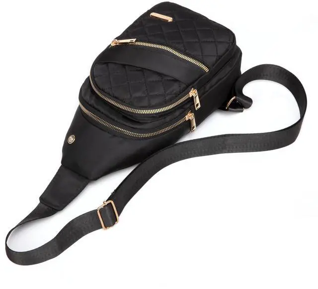Alt view image 6 of 7 - Crossbody Sling Bag Small Sling Backpack for Women Travel Hiking Chest Bag Daypack Cross Body for Sport Running Daily, Black