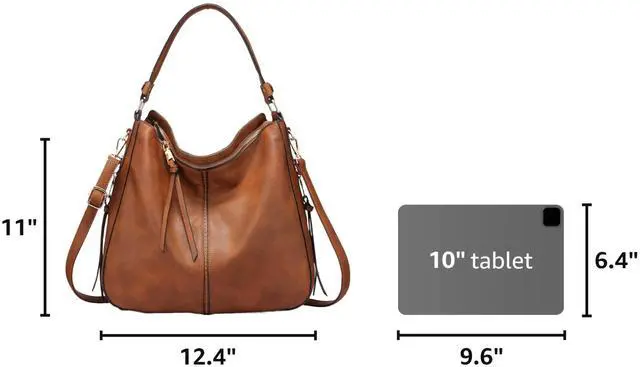 Alt view image 3 of 7 - Hobo Crossbody Bag for Women, Designer Shoulder Purse Handbags | Large Capacity, Soft Faux Leather, Multi-Pocket Organization, Adjustable Strap, For Work, Travel & Daily use