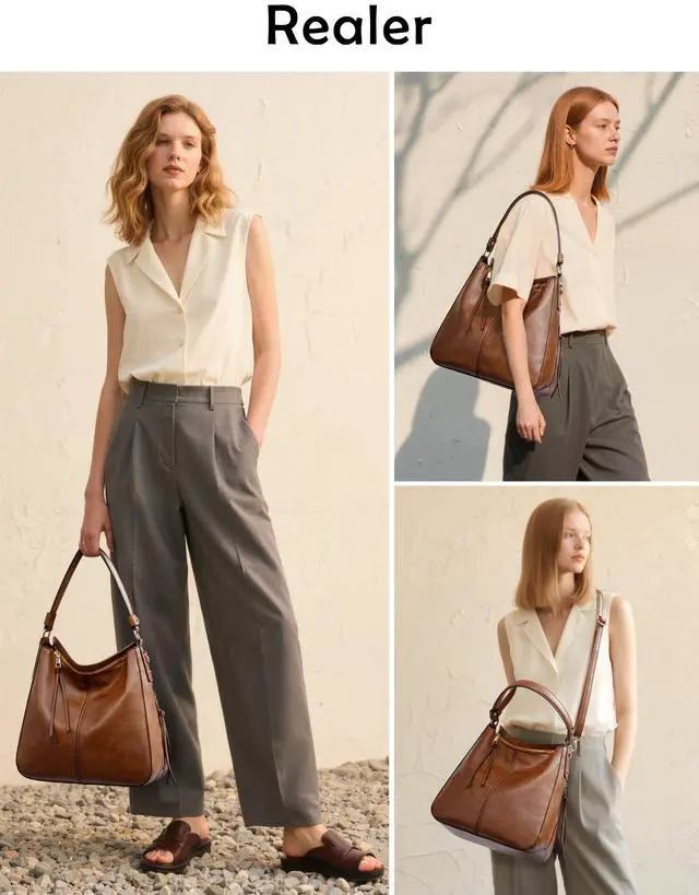 Alt view image 2 of 7 - Hobo Crossbody Bag for Women, Designer Shoulder Purse Handbags | Large Capacity, Soft Faux Leather, Multi-Pocket Organization, Adjustable Strap, For Work, Travel & Daily use