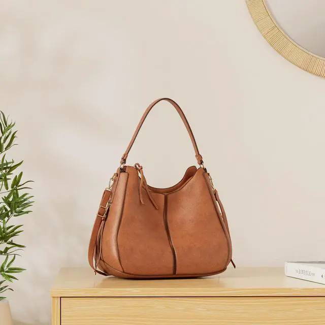 Alt view image 4 of 7 - Hobo Crossbody Bag for Women, Designer Shoulder Purse Handbags | Large Capacity, Soft Faux Leather, Multi-Pocket Organization, Adjustable Strap, For Work, Travel & Daily use