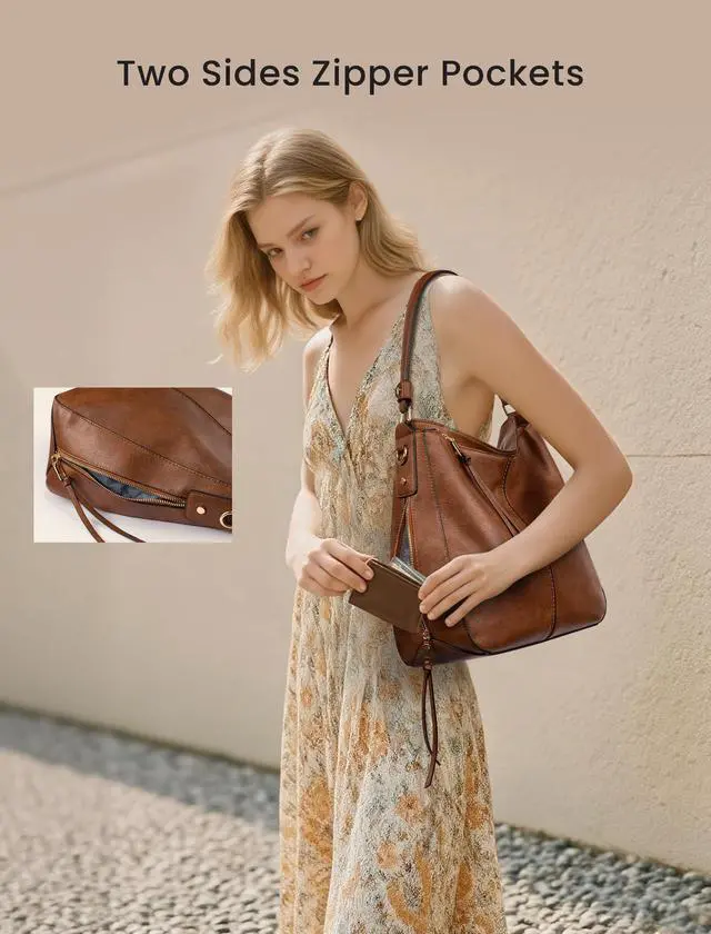 Alt view image 6 of 7 - Hobo Crossbody Bag for Women, Designer Shoulder Purse Handbags | Large Capacity, Soft Faux Leather, Multi-Pocket Organization, Adjustable Strap, For Work, Travel & Daily use