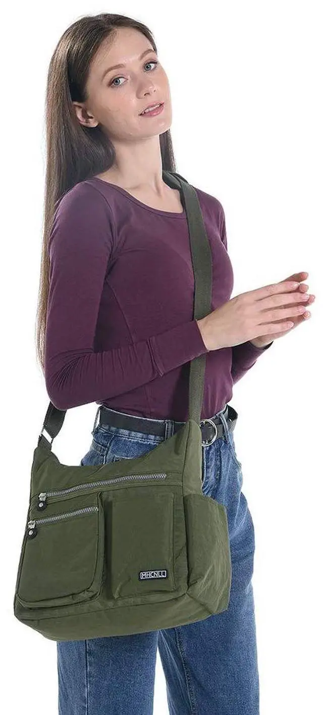 Alt view image 2 of 7 - Women's Nylon Crossbody Purse, Anti-Theft RFID Lightweight | water-resistant, padded strap, multi-storage pockets, versatile for commute, travel & daily use