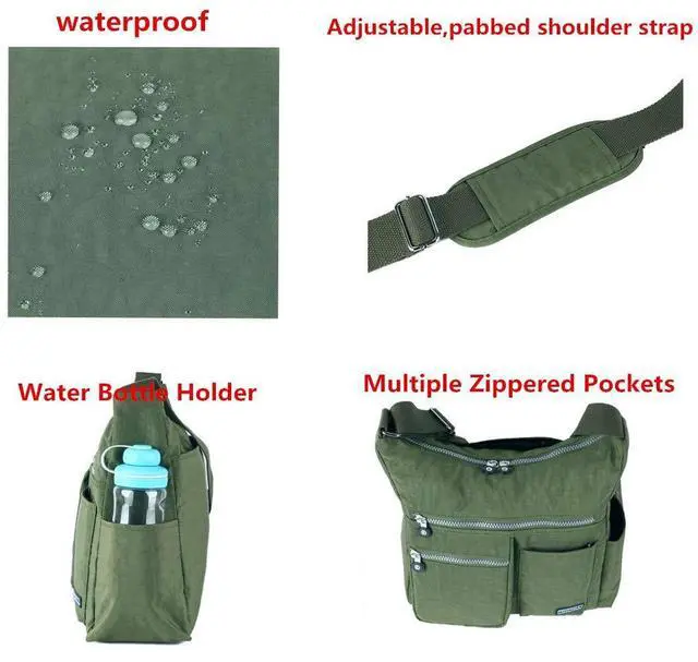 Alt view image 6 of 7 - Women's Nylon Crossbody Purse, Anti-Theft RFID Lightweight | water-resistant, padded strap, multi-storage pockets, versatile for commute, travel & daily use