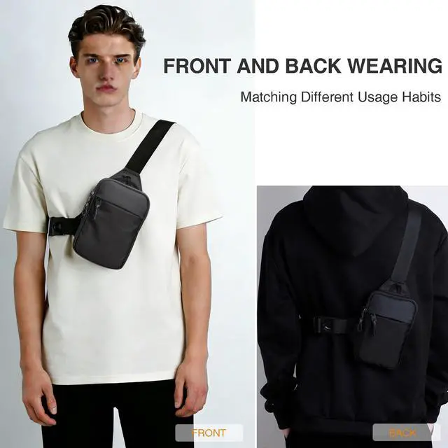 Alt view image 3 of 6 - Mini Sling Bag for Men Women, Small Crossbody Waterproof Practical Shoulder Chest Bag for Travel Work Sport