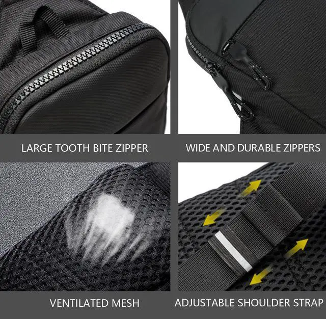 Alt view image 6 of 6 - Mini Sling Bag for Men Women, Small Crossbody Waterproof Practical Shoulder Chest Bag for Travel Work Sport