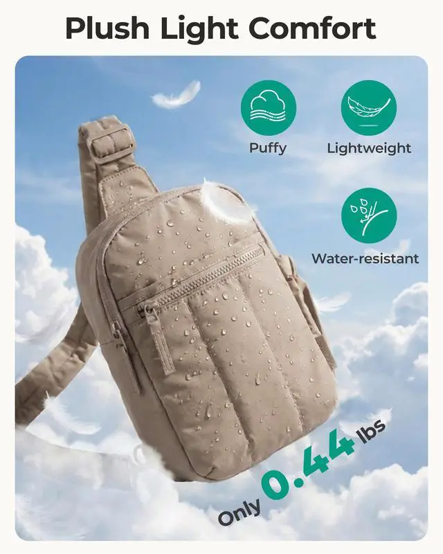 Alt view image 5 of 7 - Small Crossbody Bags for Women, Puffer Sling Bag Fanny Packs, Purses Hobo Handbag for Daily Travel Hiking, Chocolate