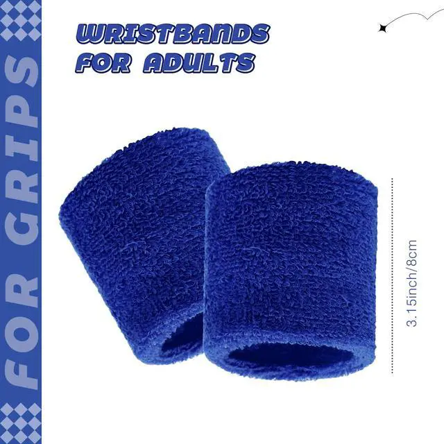 Alt view image 4 of 7 - 24 Pcs Dark Blue Kids Sweat Wristbands, 2.36 Inch Sports Wrist Sweatbands, Bulk Athletic Basketball Wrist Bands for Youth Boys Girls, Back to School Gifts & End of Year Student Supplies