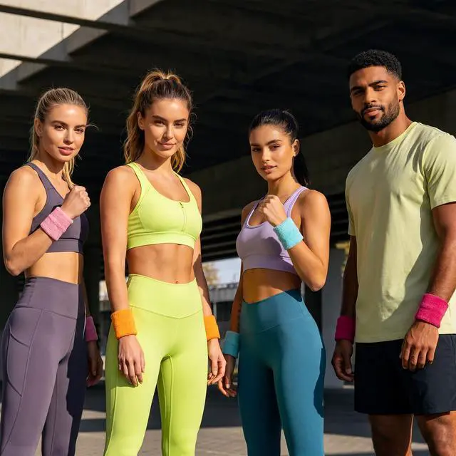 Alt view image 7 of 7 - 8 Pack Wrist Sweatbands Sports Wristbands Tennis Sweatbands Neon 80s Thick Cotton Gymnastics Sweat Band Athletic Football Soccer Sports Wristband for Men Women Party(Pastel)