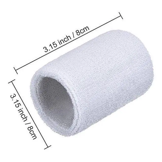 Alt view image 4 of 6 - 6 Pcs Wrist Sweatbands Sports Tennis Wristbands Wrist Bands for Sweat Wrist Bands Competitions Absorbent Sweatbands for Basketball Tennis Football Running Working(White)