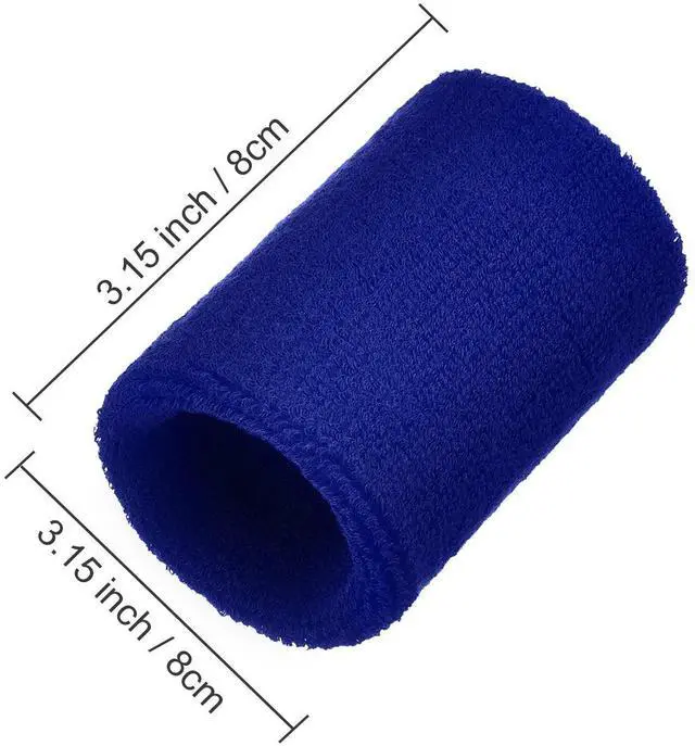 Alt view image 4 of 7 - 6 Pcs Wrist Sweatbands Sports Tennis Wristbands for Competitions Absorbent Sweatbands for Basketball Tennis Football Running Working(Blue)