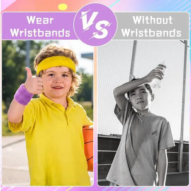 Alt view image 6 of 6 - 72 Pcs Wrist Sweatbands Bulk, Multicolor | for Kids Adult Teams, Sweat Bands Sports, Wristband Athletic, Neon Sweatbands for Basketball Tennis, Running Gym Party Gifts