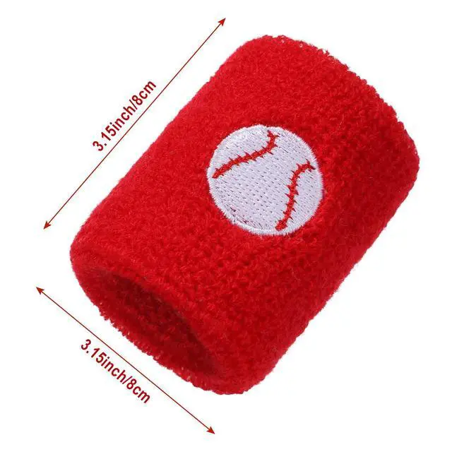 Alt view image 3 of 7 - 24 Pieces Sports Wristbands for Kids, Colorful Wrist Sweatbands Terry Cloth Wristbands with Soccer Basketball Football Baseball Design for Sports Party Birthday Party Favors, 6 Colors (Sport Color)
