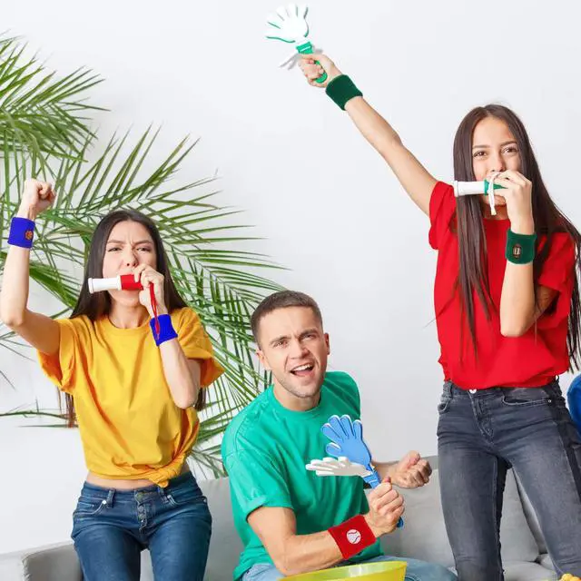 Alt view image 7 of 7 - 24 Pieces Sports Wristbands for Kids, Colorful Wrist Sweatbands Terry Cloth Wristbands with Soccer Basketball Football Baseball Design for Sports Party Birthday Party Favors, 6 Colors (Sport Color)