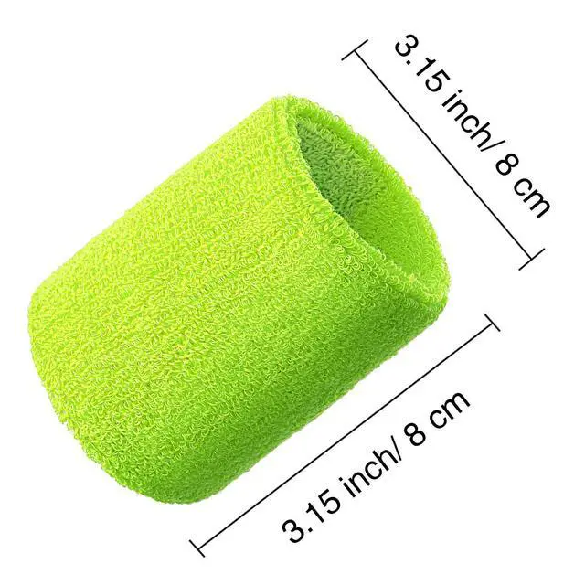 Alt view image 5 of 7 - 6 Pcs Wrist Sweatbands Sports Wristbands for Competitions Absorbent Sweatbands for Basketball Tennis Football Running Working(Neon Pink, Neon Green, Sky Blue)