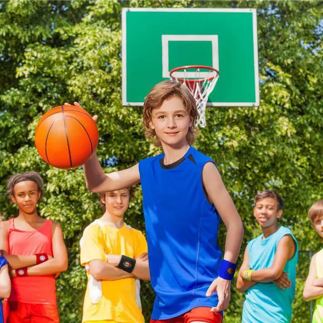 Alt view image 2 of 7 - 24 Pieces Sports Wristbands for Kids, Colorful Wrist Sweatbands Terry Cloth Wristbands with Soccer Basketball Football Baseball Design for Sports Party Birthday Party Favors, 6 Colors (Bright Color)