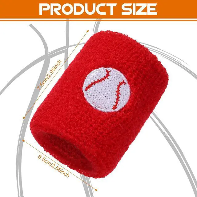 Alt view image 5 of 7 - 24 Pieces Sports Wristbands for Kids, Colorful Wrist Sweatbands Terry Cloth Wristbands with Soccer Basketball Football Baseball Design for Sports Party Birthday Party Favors, 6 Colors (Bright Color)