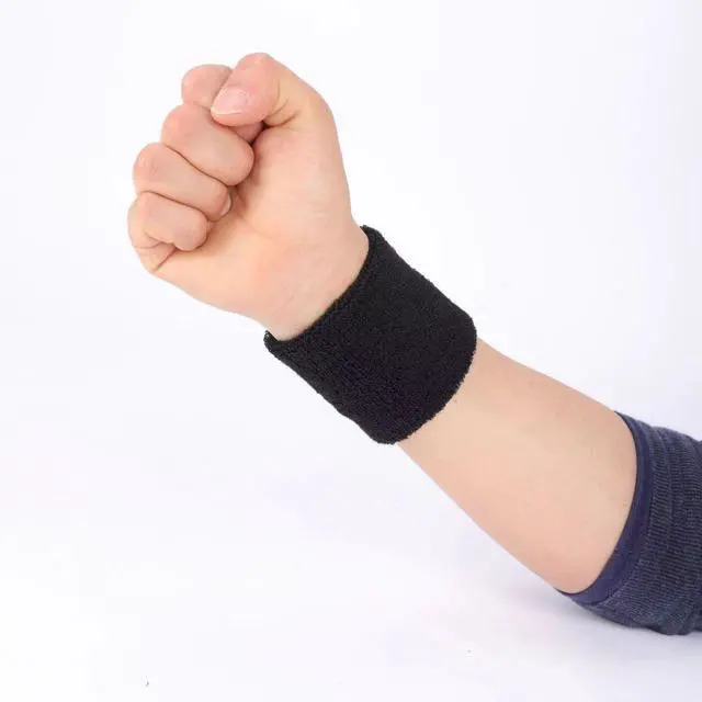 Alt view image 3 of 5 - Sweatbands Sports Wristbands for Kids and Women - 3 inch Elastic Athletic Wrist Bands for Tennis, Basketball, Running, Working Out (Black)