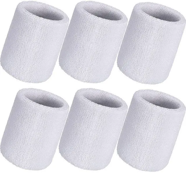 Alt view image 7 of 7 - 12 Pcs Wristbands Sweatband for Women Men, Neon 80s Sport Wrist Bands for Baseball Basketball Football Tennis Soccer Team Gymnastics Spirit Absorbent Sweatbands(3.15 Inch,White)