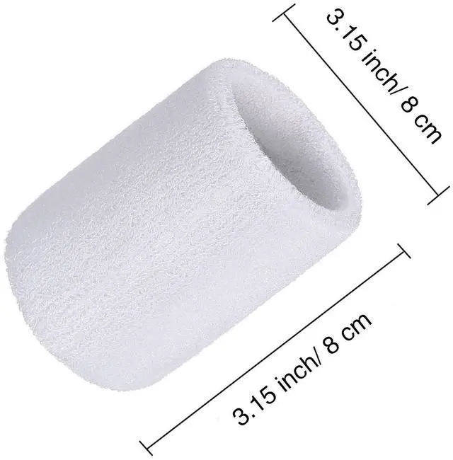 Alt view image 4 of 7 - 12 Pcs Wristbands Sweatband for Women Men, Neon 80s Sport Wrist Bands for Baseball Basketball Football Tennis Soccer Team Gymnastics Spirit Absorbent Sweatbands(3.15 Inch,White)