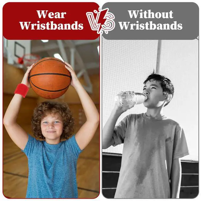 Alt view image 5 of 7 - 80 Pcs Wrist Sweatbands Bulk, Sports Wristbands in 10 Assorted Colors, Cotton Terry Stretchy Sweat Absorbing Arm Bands for Basketball, Tennis, Running & Workout(2.95 Inch)