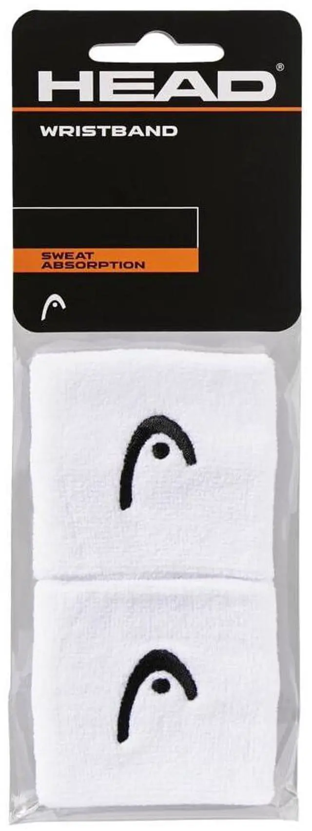 Main image of Unisex Adults 2.5" Wristband HEAD Sweat Band Tennis Sweatbands for Women and Men 2 5 Inch Sweat Absorption Wrist Bands White, White, Standard Size US