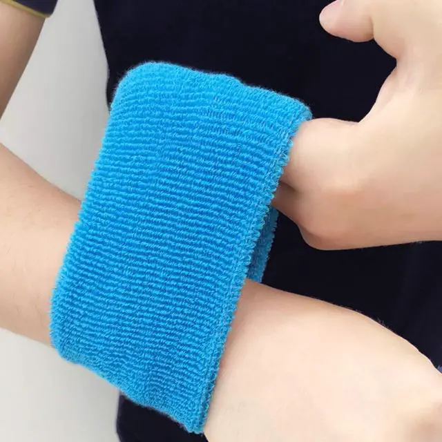 Alt view image 3 of 5 - 8 Pairs Colorful Wrist Sweatbands Athletic Cotton Terry Cloth Wristbands for Gym Sports (16Pack,8 Colors)