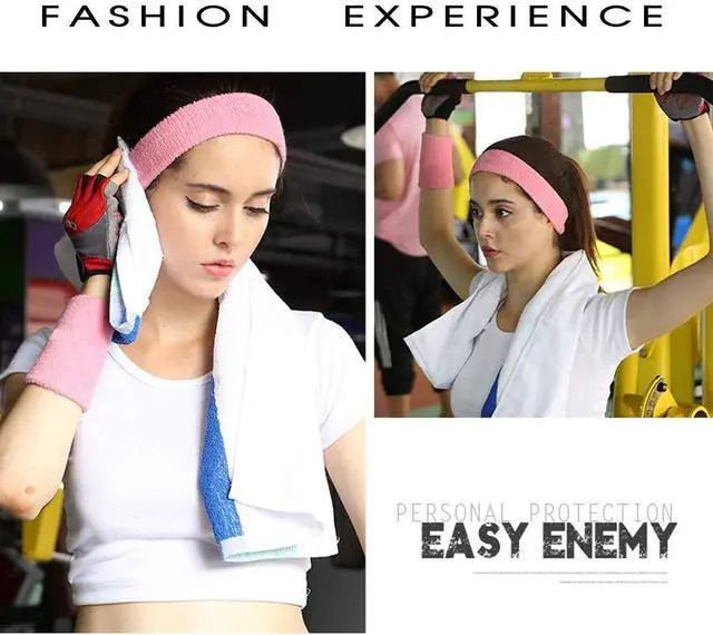 Alt view image 4 of 5 - 8 Pairs Colorful Wrist Sweatbands Athletic Cotton Terry Cloth Wristbands for Gym Sports (16Pack,8 Colors)
