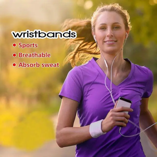 Alt view image 5 of 5 - 8 Pairs Colorful Wrist Sweatbands Athletic Cotton Terry Cloth Wristbands for Gym Sports (16Pack,8 Colors)