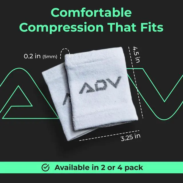 Alt view image 7 of 7 - Wristbands, Slim & Absorbent (White, M/L, 4-Pack) | Doublewide and slim, compression fit, proprietary cotton blend