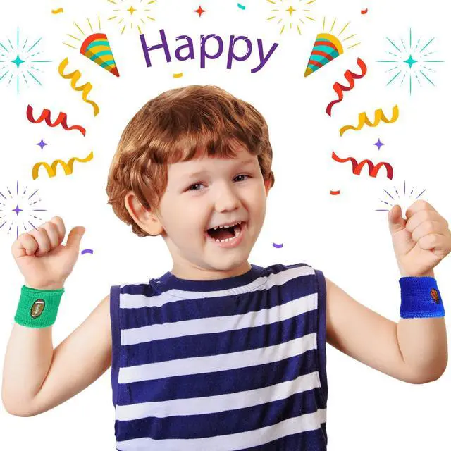 Alt view image 5 of 7 - 36-Piece Sports Wristbands - Kids Sports Themed Birthday Party Supplies in 6 Colors and 4 Designs