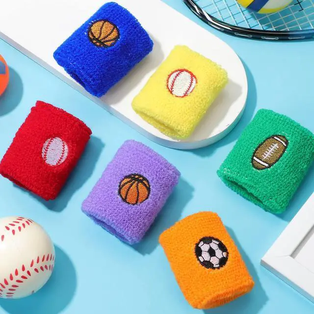 Alt view image 7 of 7 - 36-Piece Sports Wristbands - Kids Sports Themed Birthday Party Supplies in 6 Colors and 4 Designs