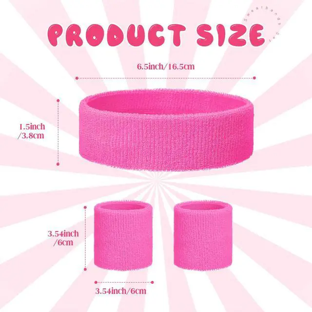Alt view image 2 of 7 - 36pcs Neon Sweatband Wristband 80 90s Sport Party Favor, Multicolor, Small