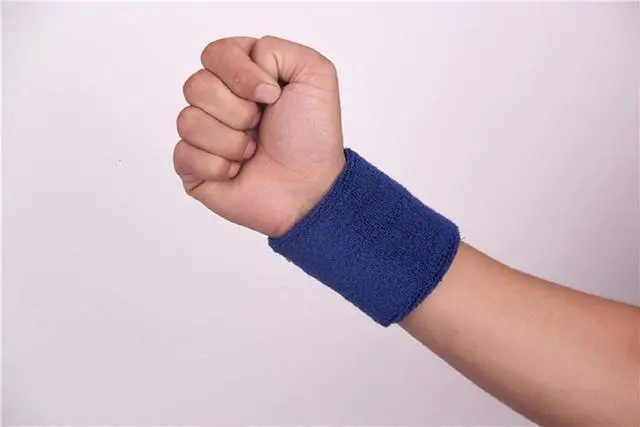 Alt view image 4 of 6 - 12 Pairs (24 PCS) Colorful Sports Wristbands Cotton Sweatband Wristbands Wrist Sweatbands Wrist Sweat Bands for for Men and Women, Good for Tennis, Basketball, Running, Gym, Working Out