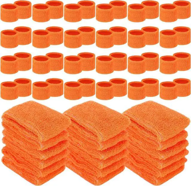 Main image of 72 Pcs Wrist Sweatband Bulk for Kid, Orange
