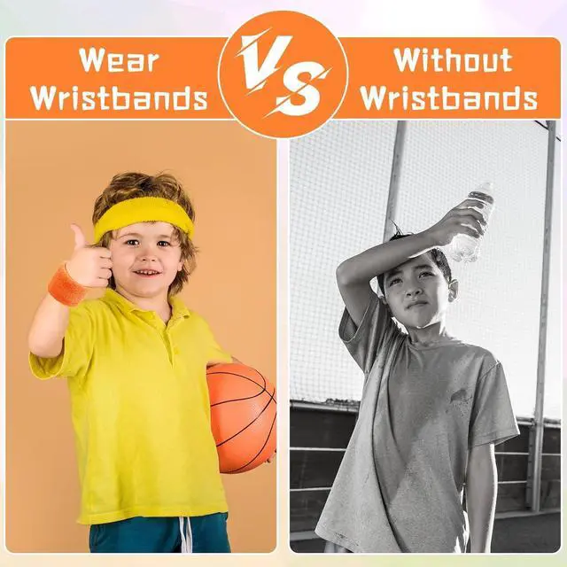 Alt view image 6 of 7 - 72 Pcs Wrist Sweatband Bulk for Kid, Orange