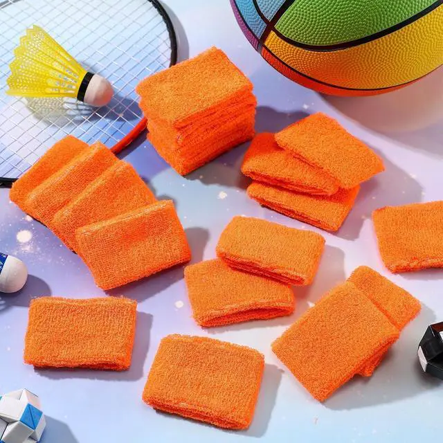 Alt view image 7 of 7 - 72 Pcs Wrist Sweatband Bulk for Kid, Orange