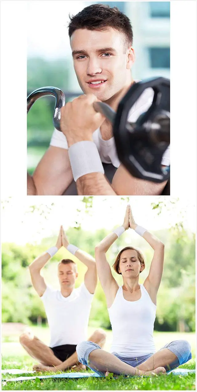 Alt view image 7 of 7 - 12 Pairs Colorful Cotton Sweatbands Sports Basketball Wristband Athletic Wrist Sweat Bands for Gym Yoga Tennis Etc.
