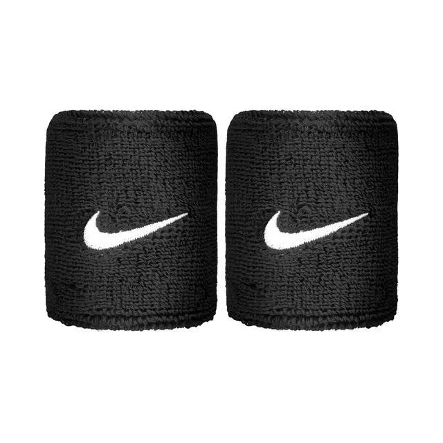 Alt view image 3 of 7 - Swoosh Wristbands 2pk Black | White