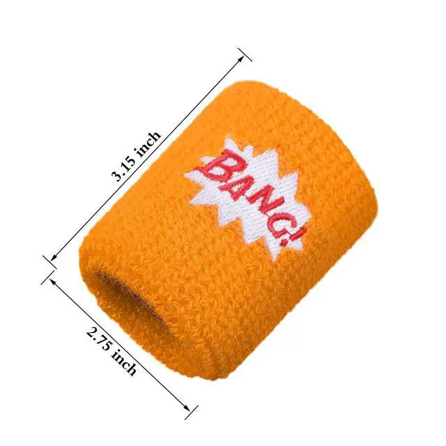 Alt view image 3 of 7 - 24 Pieces Sports Wristbands Colorful Wrist Sweatbands Terry Cloth Wristbands with Pow Zap Design for School Students Teacher Sports Fan Birthday Basketball Party Favors 6 Styles(Bright Color)