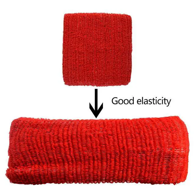 Alt view image 5 of 7 - 18 Pcs Wrist Sweatbands Sports Wristbands for Men & Women | Absorbent Breathable, Elastic Fit, Colorful Cotton Sweat Band for Gym, Yoga, Football, Basketball, Tennis, Running, Workout