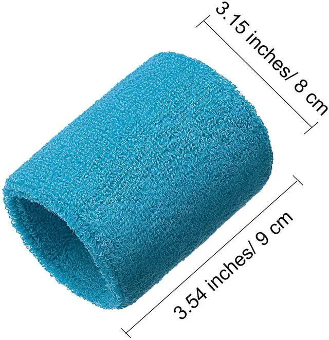 Alt view image 4 of 7 - Sweatband for Sports Running,3.15" | 12 Pcs Wrist Sweat Bands for Sports Basketball Gym, 3.15 Inch Absorbent Terry Cloth Athletic Wristbands Men Women