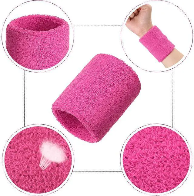 Alt view image 3 of 7 - Sweatband for Sports Running,3.15" | 12 Pcs Wrist Sweat Bands for Sports Basketball Gym, 3.15 Inch Absorbent Terry Cloth Athletic Wristbands Men Women