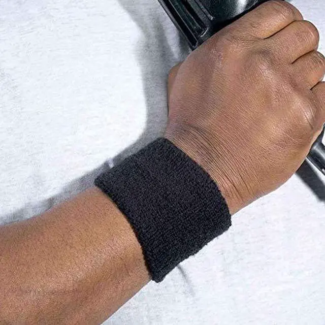 Alt view image 3 of 4 - unisex adult - Wrist Sweatband 3PK, Black, 3-PK US