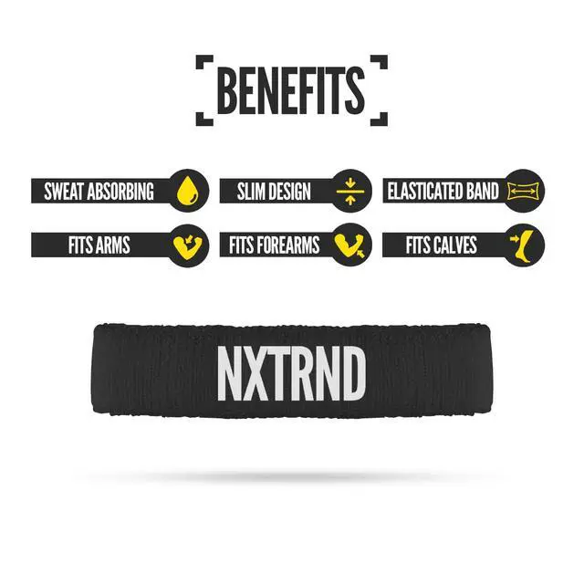 Alt view image 3 of 7 - 1 Pair Bicep Bands, Sweat-Absorbent Arm Sweatbands, Football Accessory (Black)
