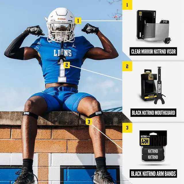 Alt view image 5 of 7 - 1 Pair Bicep Bands, Sweat-Absorbent Arm Sweatbands, Football Accessory (Black)