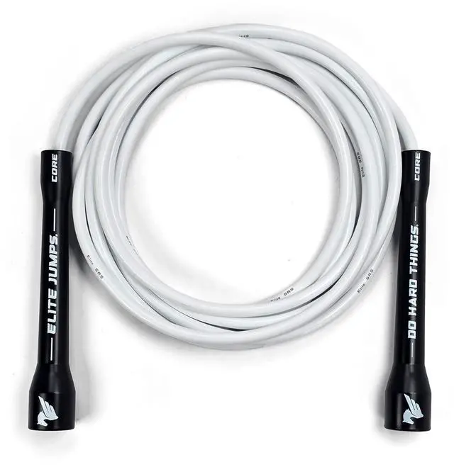 Main image of Jumps 6mm PVC Jump Rope, Adjustable Skipping Rope, Black - 5" Handles | Non-kinking PVC cord. Unbreakable handles. Smooth rotation. For cardio and boxing.