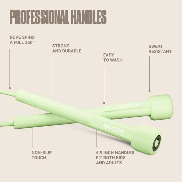 Alt view image 4 of 7 - Adjustable Jump Rope for Fitness and Exercise, Green | Skipping Rope for Cardio, Boxing, and Weight Loss Speed Rope perfect for Men & Women