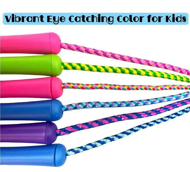 Alt view image 5 of 7 - Adjustable Size Colorful Jump Rope for Kids and Teens - Outdoor Indoor Fun Games Skipping Rope Exercise Fitness Activity and Party Favor - Assorted Colors Pack of (6)