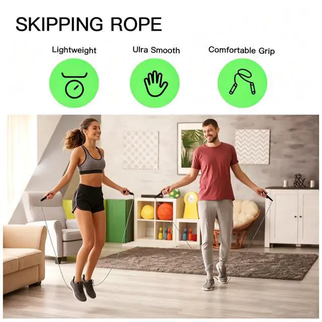 Alt view image 7 of 7 - 10 Pack PVC Jump Rope for Cardio Fitness - Versatile Adjustable Skipping Rope for Women Men, Speed Jump Rope for Exercise,9 Feet