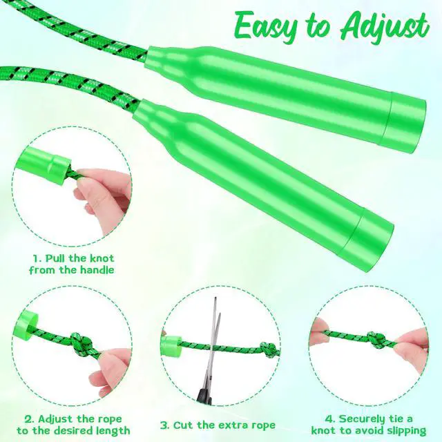 Alt view image 3 of 7 - 24 Pieces Colorful Jump Rope Bulk Exercise Equipment 7.2 Feet Nylon Jump Rope Colored Rope for Outdoor Fun Exercise Fitness Activity Party Favors